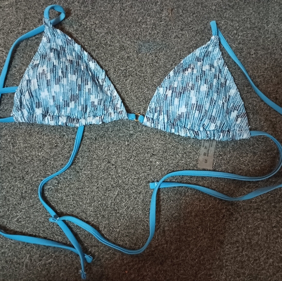 Blue, white, and Black Bikini SET (Bottom and Top) - Picture 1 of 2